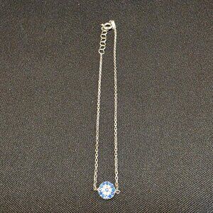 925 Sterling Silver Cubic Zirconia CZ Evil Eye anklet Bracelet adjustable